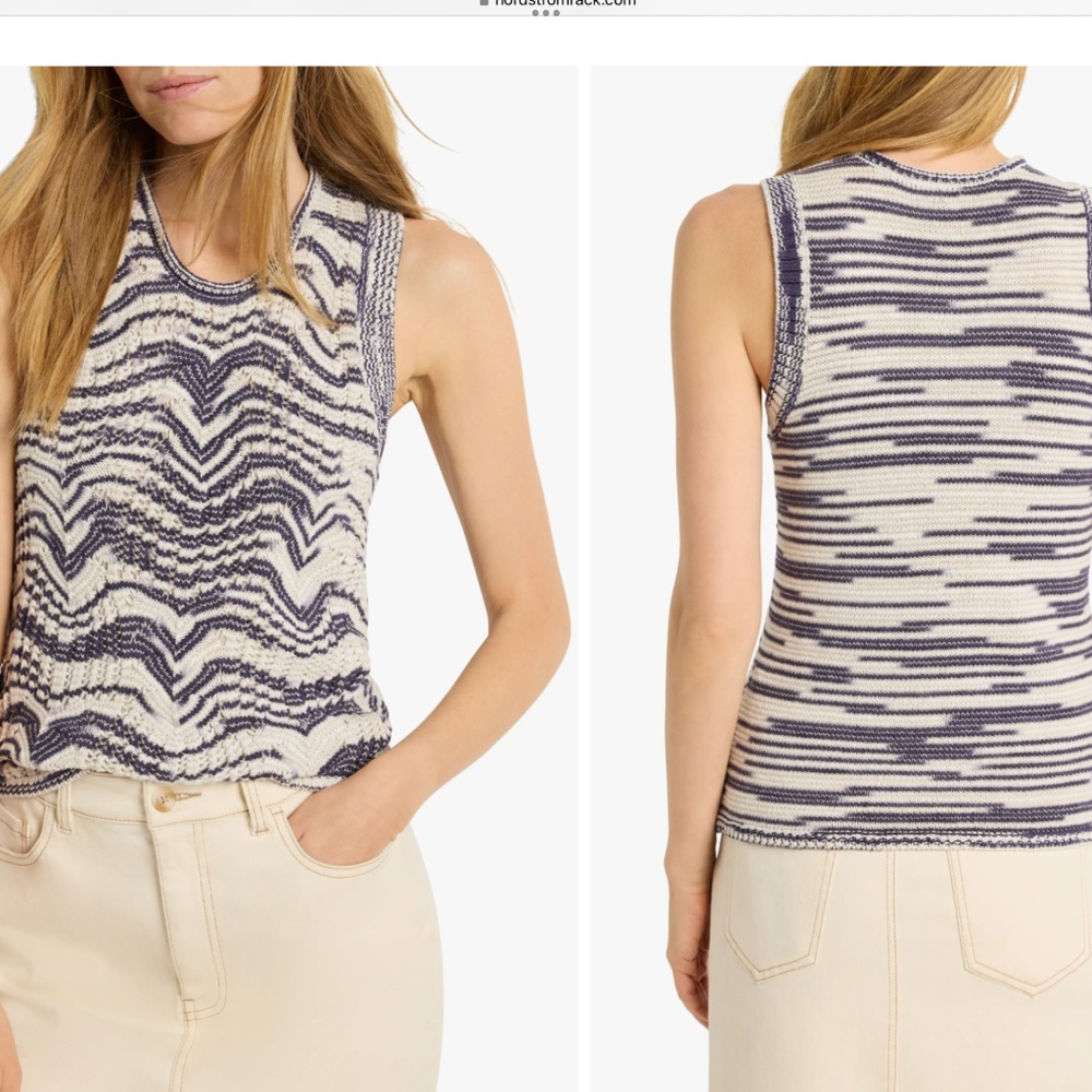 Nic+Zoe Womens Nic + Zoe Wave Mix Knit Tank Top Size L